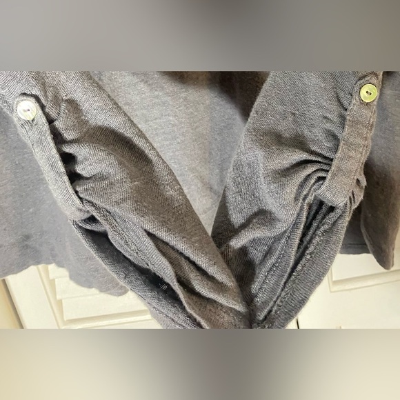 Adrienne Vittadini Club Monaco Classic Gray Long Sleeve Shirt, Sz S, 100% Linen - Picture 4 of 6